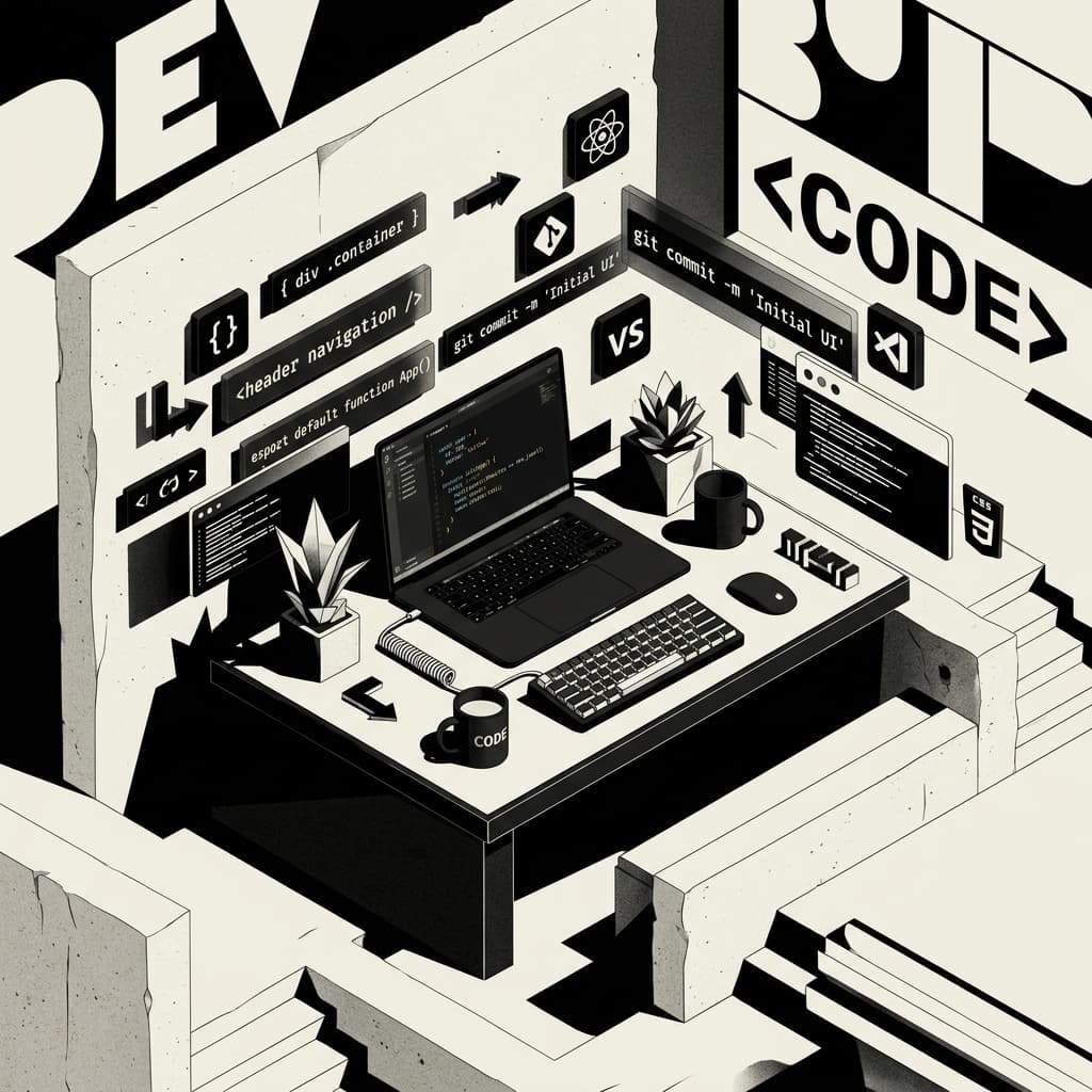 Full-Stack Developer workstation illustration